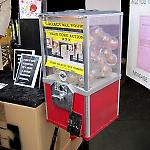 LYPC capsule vendor loaded with art by Jason Higgins.