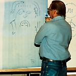 Ed Cebulas sketches the audience's design