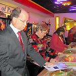 Guests try the "Pay to Play" games at the National Pinball Museum.