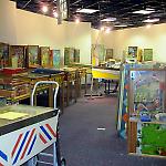 One week until opening: most games are assembled at the National Pinball Museum.