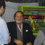 National Pinball Museum founder David Silverman greets visitors on opening day.