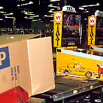 Crating Taxi games for shipment at Williams Pinball Factory