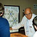 Harvey Heiss explains his Baby in the Hole prototype at Pinball Expo '88.
