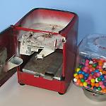 Northwestern Model 49 vendor with door open and globe removed for servicing.