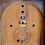Upper playfield of Whiffle pinball game