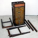 Whiffle pinball game with its disassembled base
