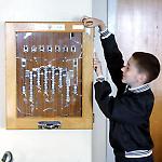 I examine a Kronespill at the Sognefjord ferry in 1966. Herbert Shprentz photo.