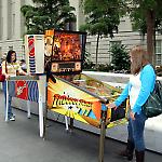 David Silverman's games, Nugent and Indiana Jones, in the atrium at the Smithson
