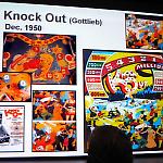 David Silverman's lecture slide shows Knock Out's playfield, backglass, and art 